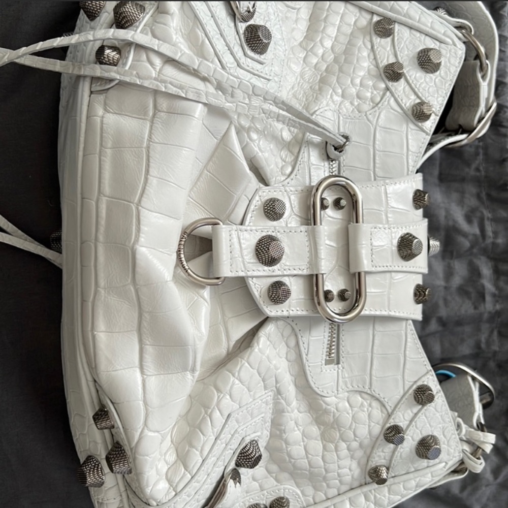 Balenciaga medium cagole bag white croc 100% authentic I have tags